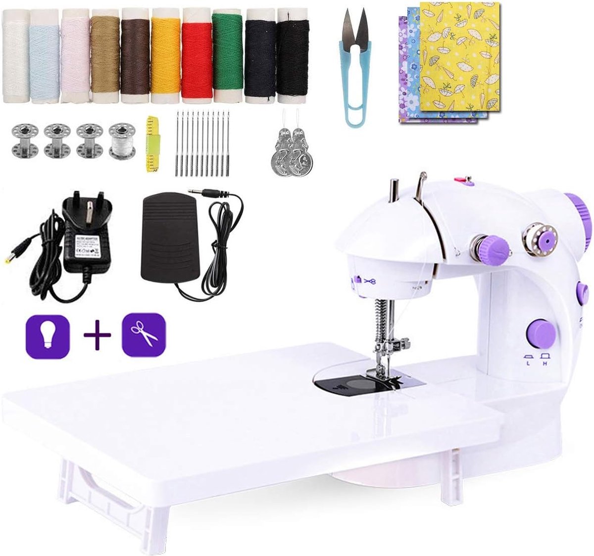 Naaimachine voor Kinderen met Uitbreidingsaccessoires - Geschikt voor Thuisgebruik en Beginners - Automatische Draadinrijger - Handige Huishoudnaaimachine