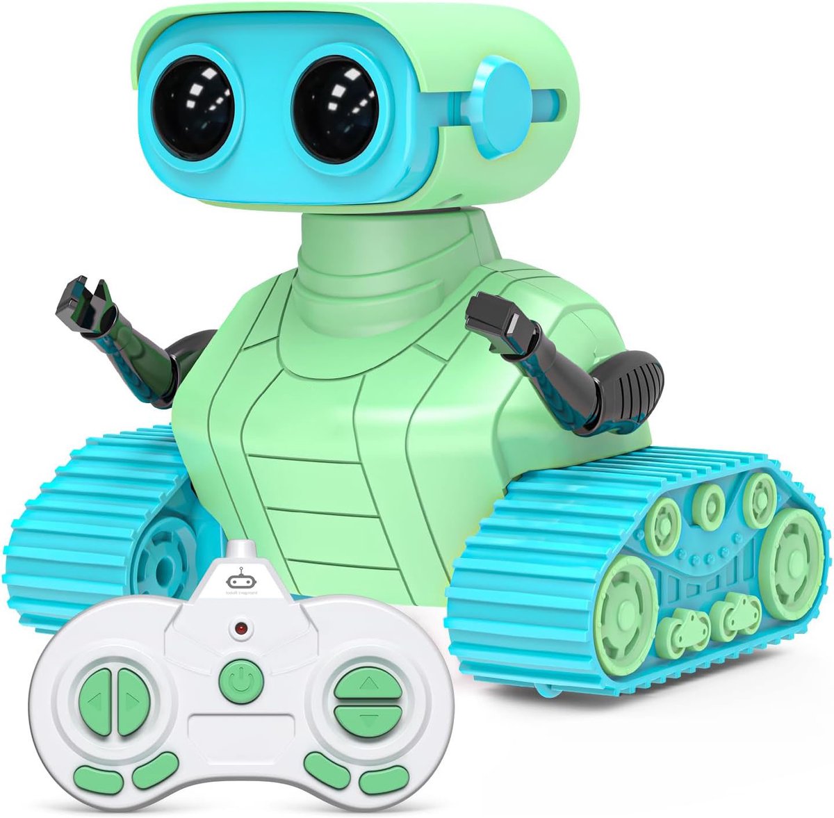 Oplaadbare Robot Speelgoed voor Kinderen - Afstandsbediening Robot met LED Ogen - Muziek en Grappige Geluiden voor Jongens van 3-8 Jaar - Blauw en Groen