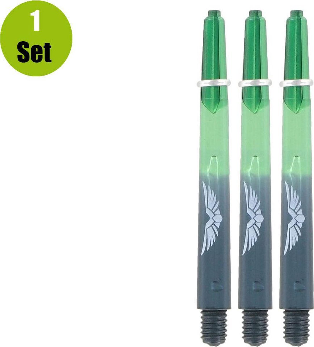 Shot Eagle Claw Duo Dartshafts - Zwart - Groen - Short - (1 Set)