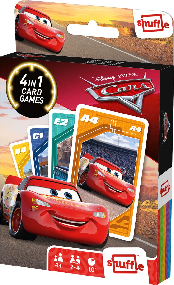 Disney.Pixar Cars - 4in1 - Speelkaarten (Kwartet, Memo, Snap, Actie spel)