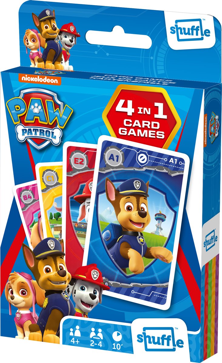 Paw Patrol - 4in1 - Speelkaarten (Kwartet, memo, snap, actie spel)