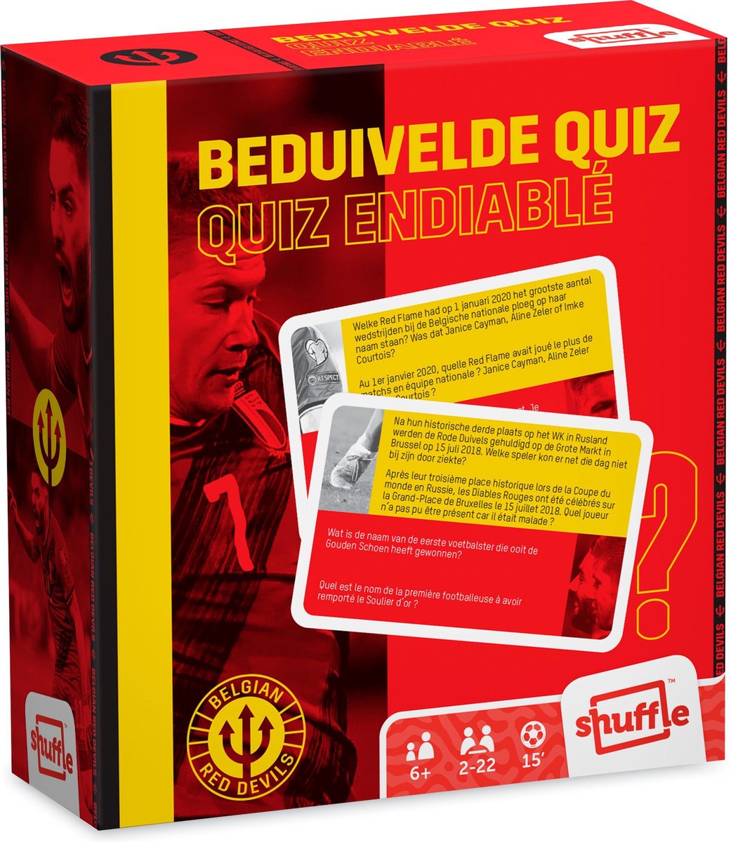 Rode Duivels - Diables Rouges - Belgian Red Devils - EK 2021 - Shuffle  - Kaartspel - Quiz