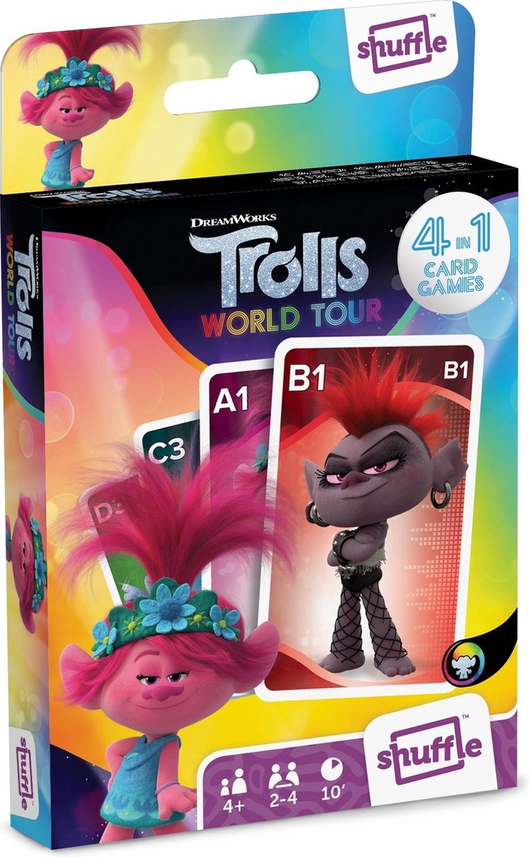 Shuffle Kaartspel 4-in-1 Trolls Ii Karton 32-delig