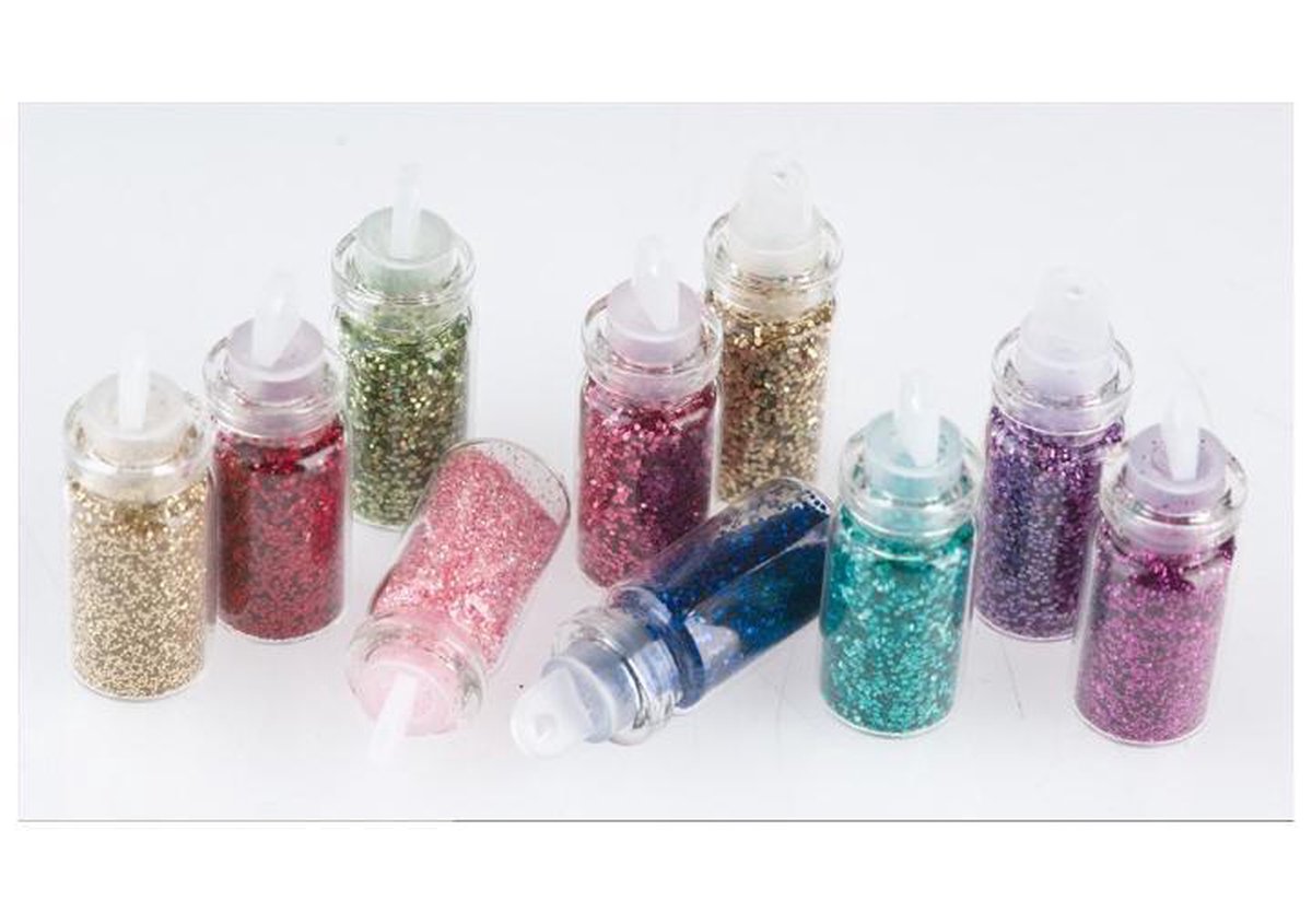   Accessoire Art Nail Glitter Dust Kit 10Stuks