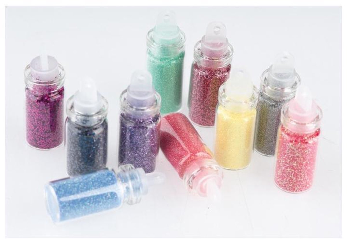  Accessoire Art Nail Glitter Dust Kit 10Stuks