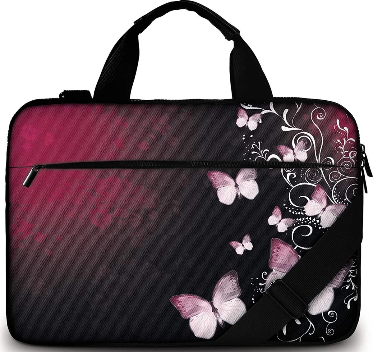 Designer laptoptas voor 15,6 inch met draagriem en draaggreep, inclusief extra vak voor muis en oplader 15,6 inch