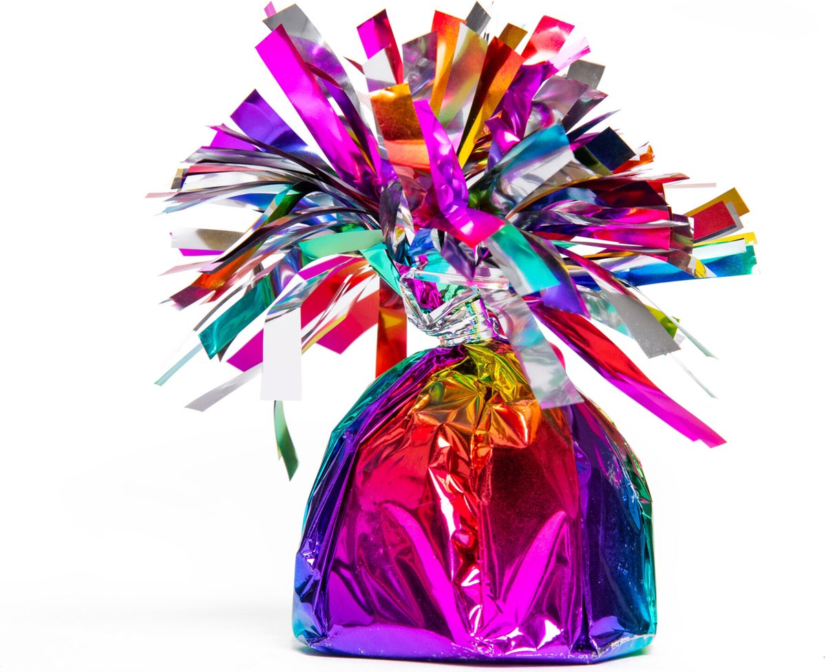 12x Ballon gewichtje Regenboog 170 gram - Ballonnen Helium Gewicht Gewichtjes Feest Feestje