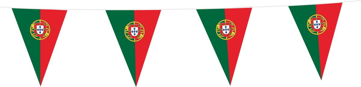 3x Vlaggenlijn Portugal 10 Meter - Voetbal EK WK Landen Feest Versiering Decoratie