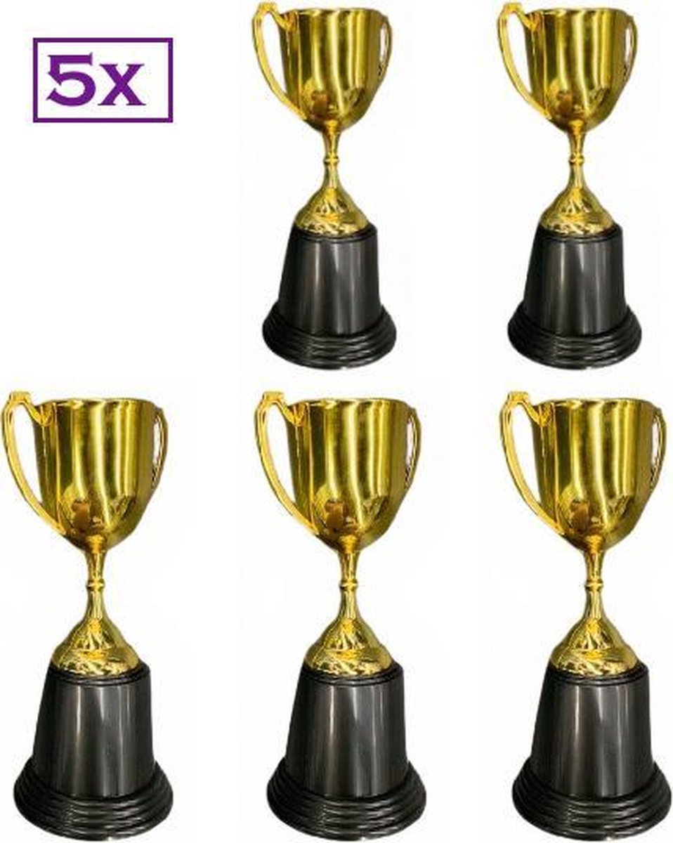 5x Trofee 22,8 x 9,2 cm goud