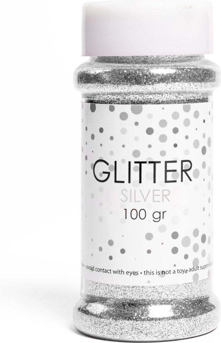 Glitter Zilver 100 gram - Knutselen Glitters