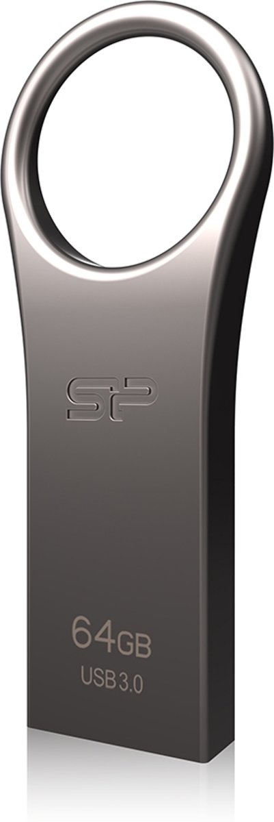 Silicon Power 64GB Jewel J80 USB 3.0 sleutelring flashdrive Titanium