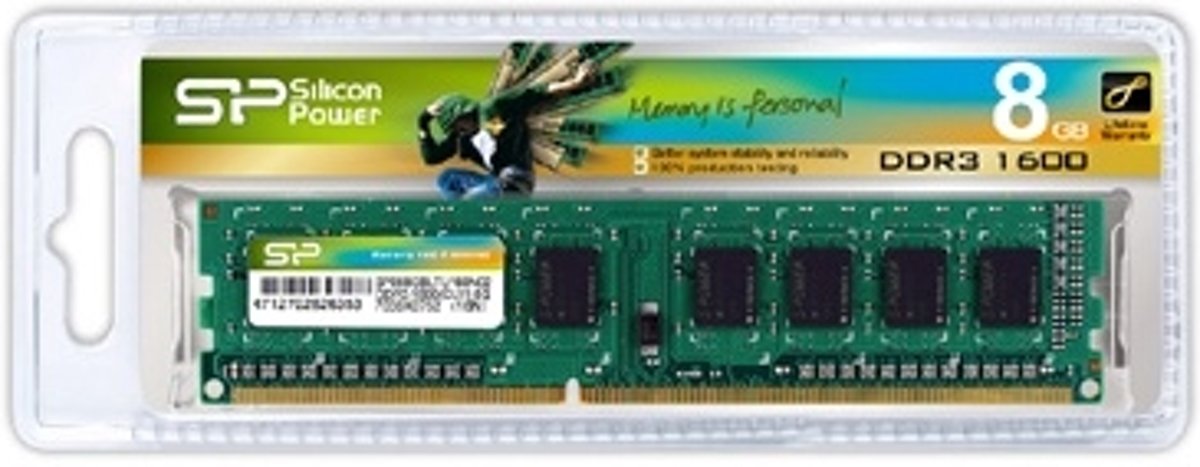 Silicon Power 8GB DDR3 1600 MHz 8GB DDR3 1600MHz geheugenmodule