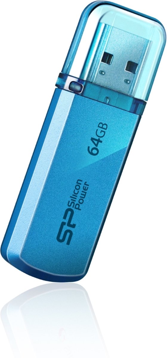 Silicon Power Helios 101 64GB 2.0 USB-Type-A-aansluiting Blauw USB flash drive