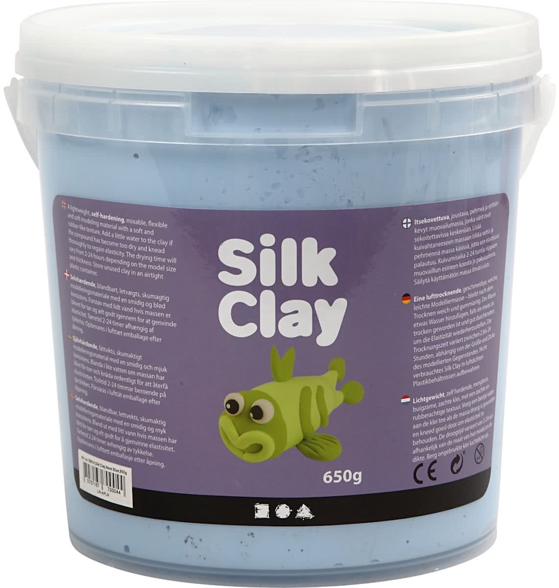 Silk Clay, neon blauw, 650 gr