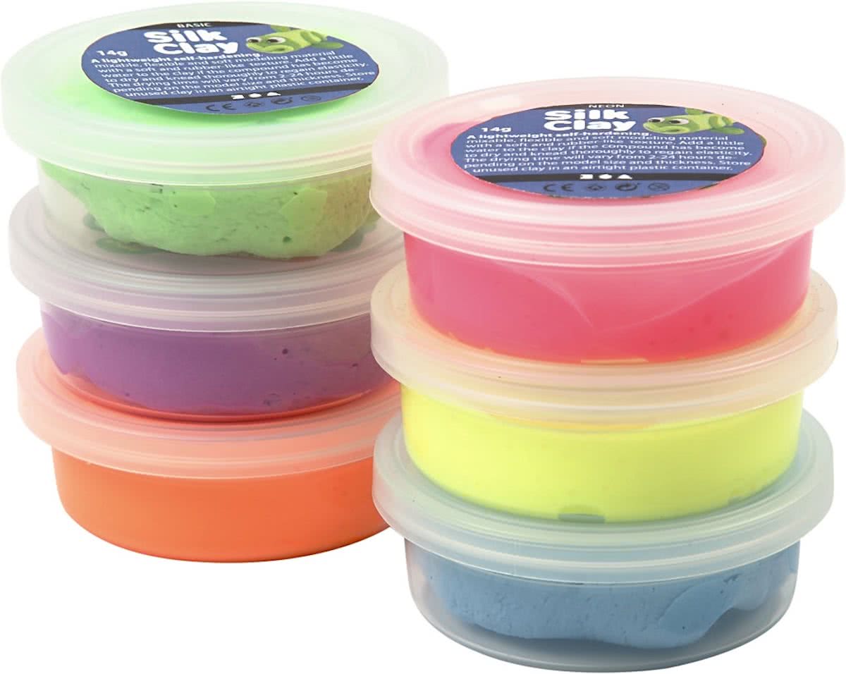   - Klei - Set met 6 Neon Kleuren