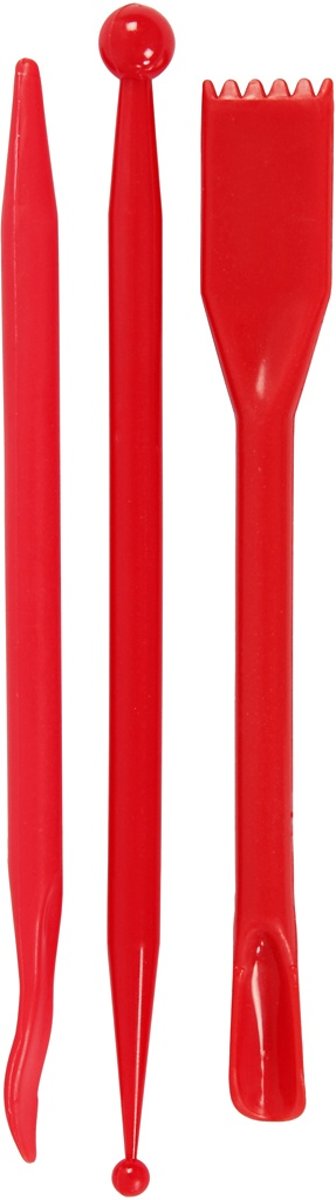   Boetseergereedschap 14 Cm Rood 3-delig