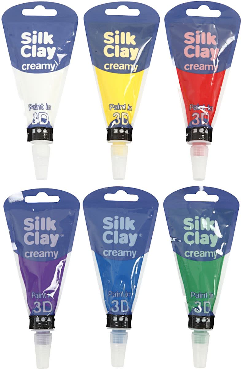 Silk Clay  Creamy, 6x35 ml, kleuren assorti