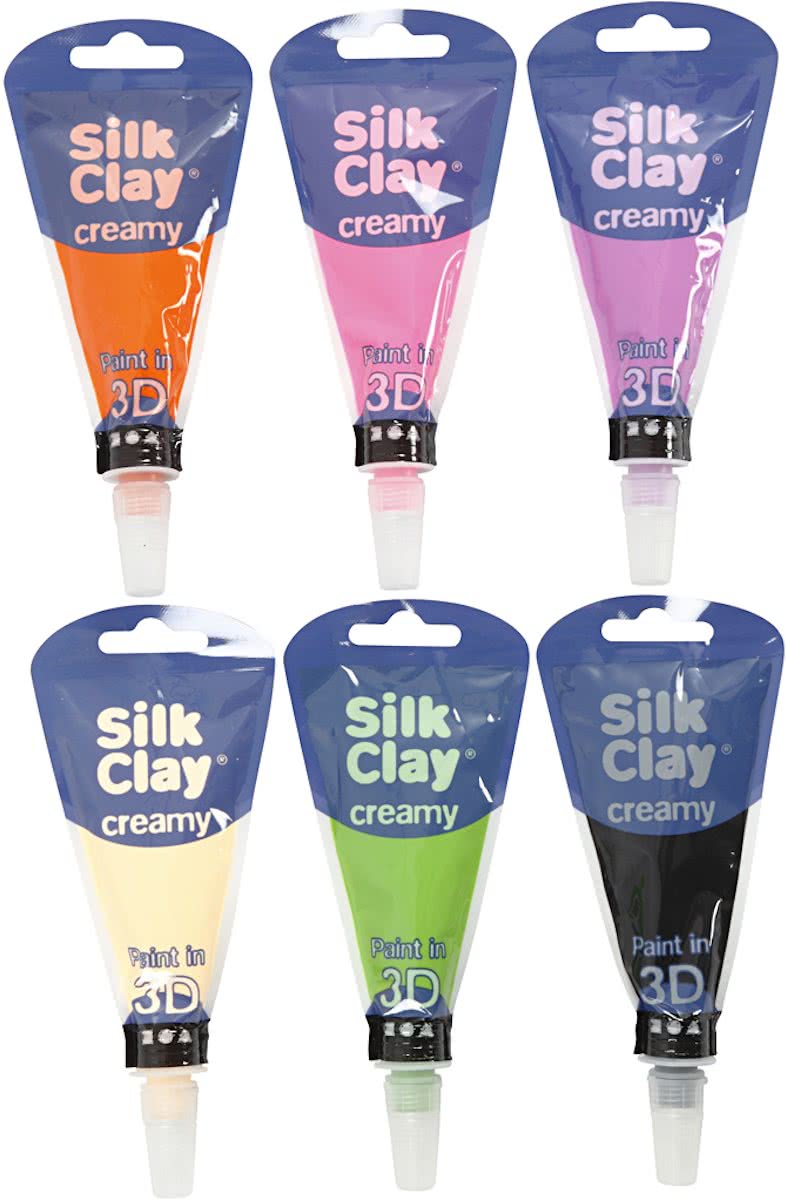 Silk Clay  Creamy, 6x35 ml, kleuren assorti