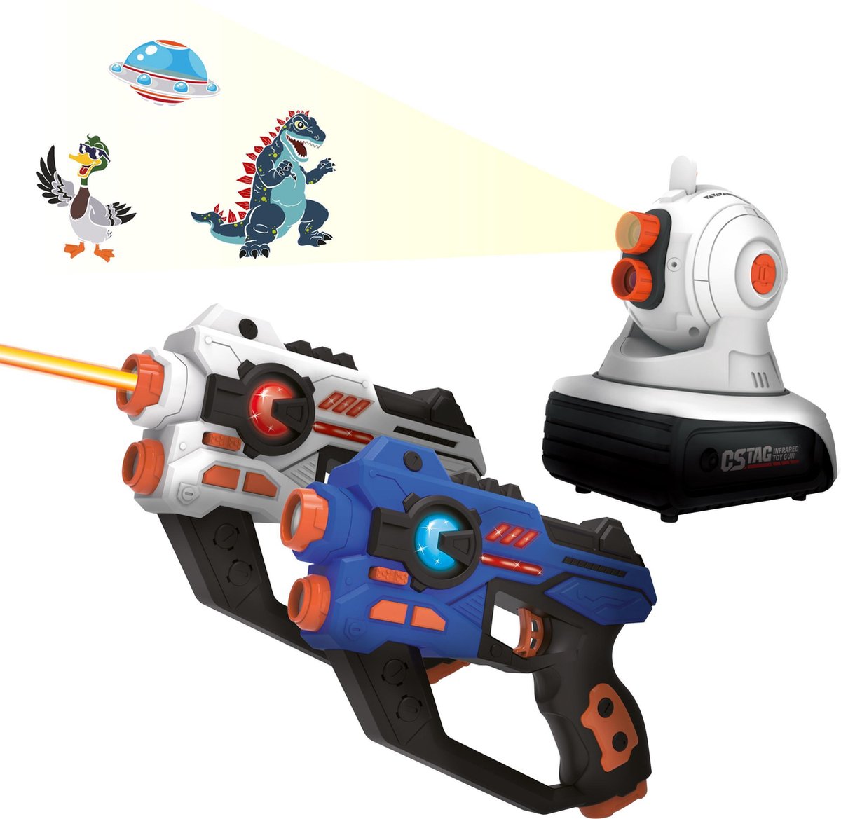   Laserguns met Interactief Projectiespel - Lasergame - Inclusief Projector en 2 Laserguns