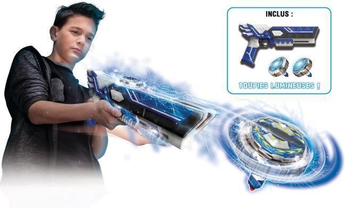 SPINNER MAD door Silverlit Een mega blaster double shot + 2 LED routers - 86311