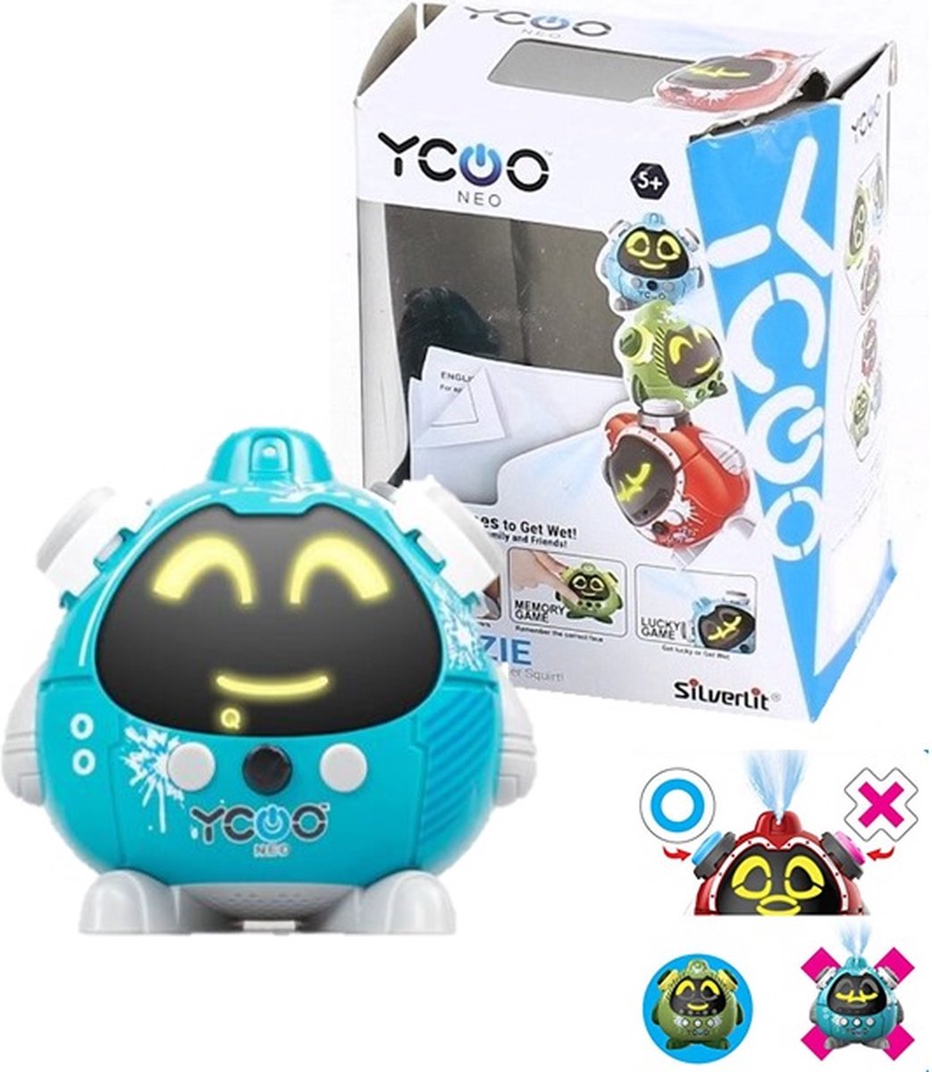   Robot Quizzie Blauw - Interactieve robot - Waterfunctie - 3 games - Speelboek