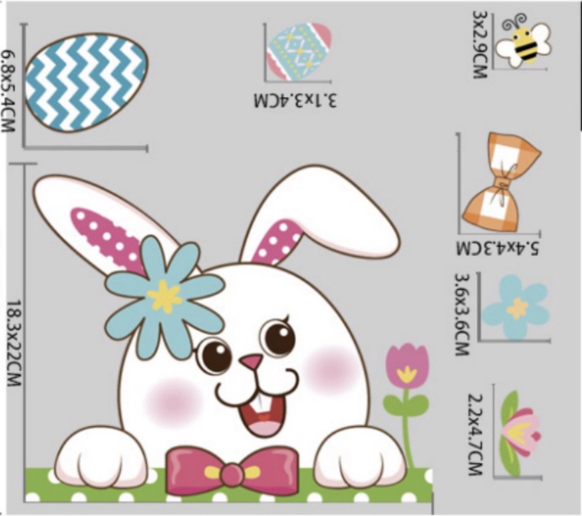 Raamsticker Pasen - Decoratie Pasen - Stickers Pasen - Decoratie Lente