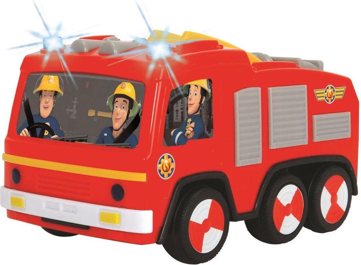 Brandweerman Sam Brandweerwagen Jupiter - Inclusief zwaailichten - 14 cm