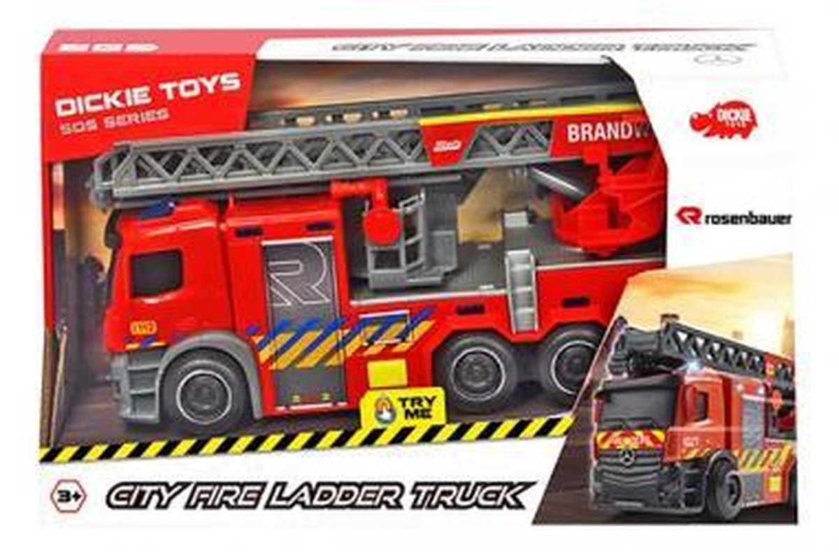 Dickie Toys - Belgische brandweertruck met ladder