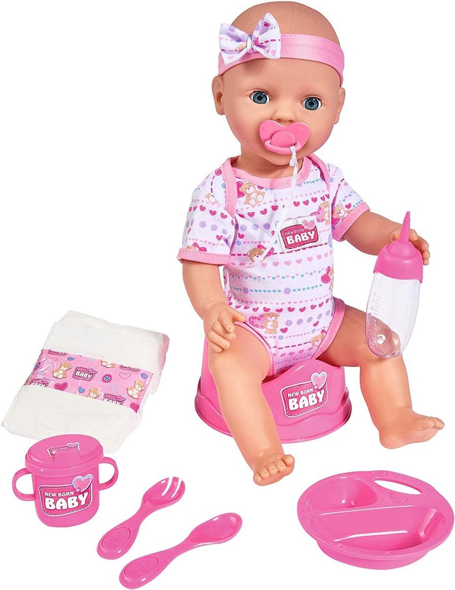 New Born Baby Pop Roze 43cm