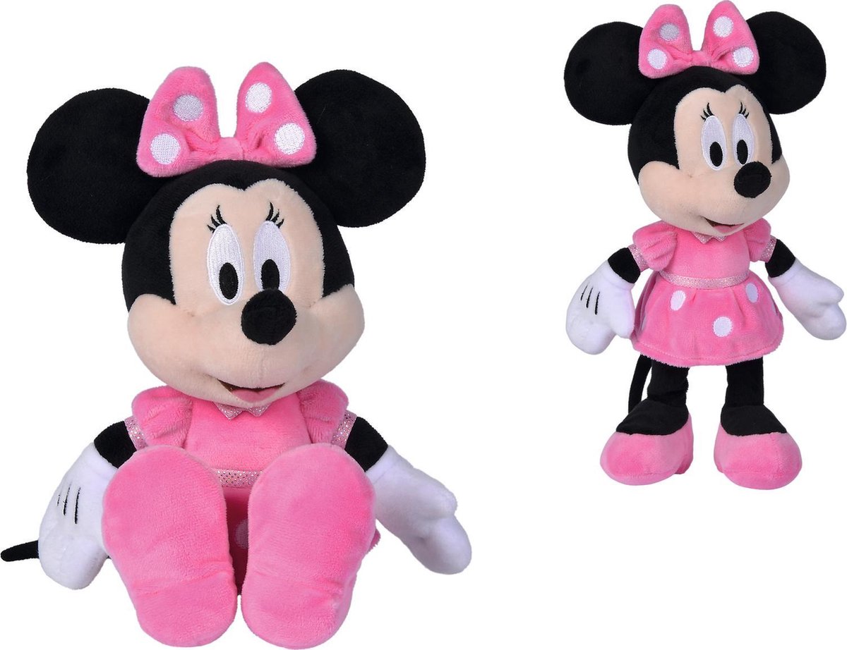 Disney - Minnie Hot Roze jurkje 20cm - Knuffel