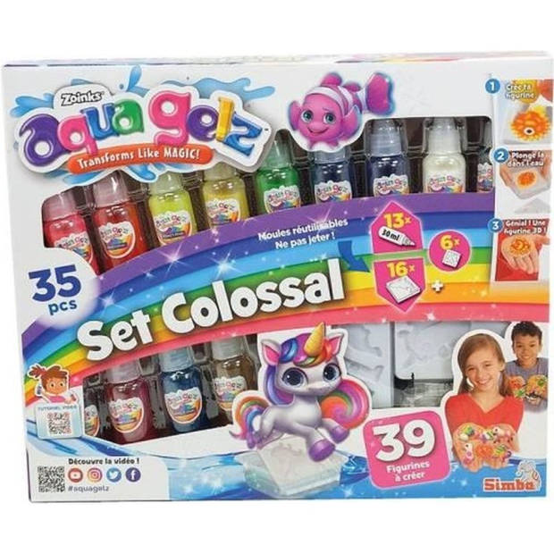   - Aqua Gelz - Creatiefpakket voor kinderen - 3D-figuurtjes maken - Kolossale set - Geltubes - Vanaf 8 jaar