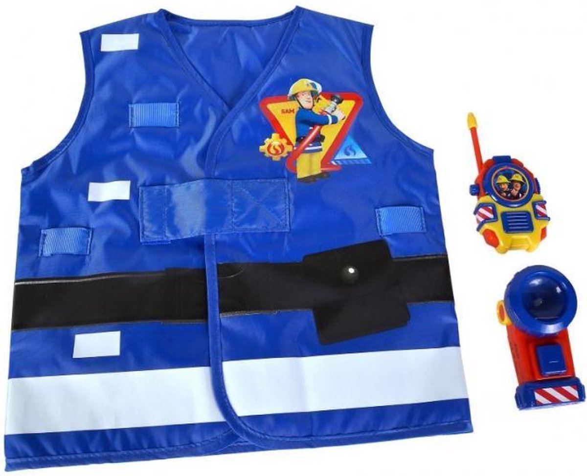 brandweerset Brandweerman Sam junior blauw 3-delig