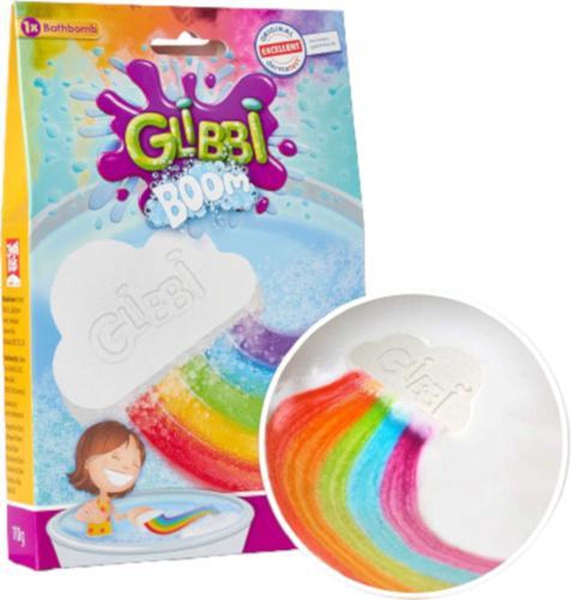 bruisbal Glibbi Boom regenboog junior 10 x 6 x 3 cm wit