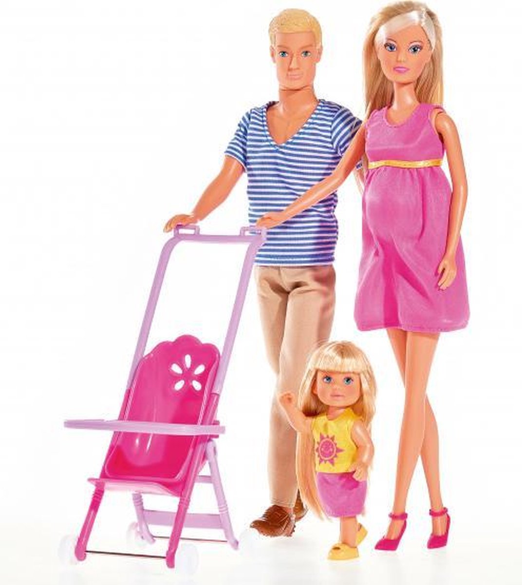 speelset Steffi Love Happy Family 29 cm roze 15-delig