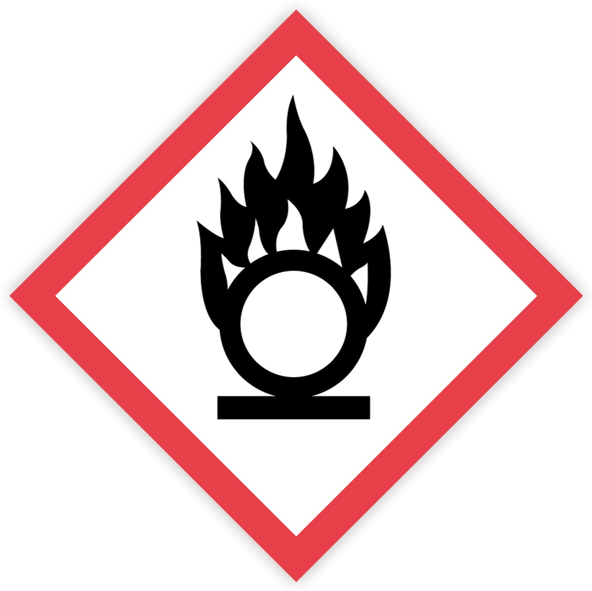 Simbol® - Gevaarsetiketten GHS 03 Oxiderend - Oxidizing - Formaat 25 x 25 cm