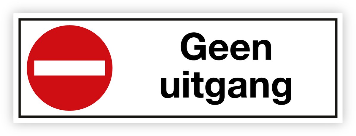 Simbol® - Stickers Geen uitgang - Formaat 10 x 30 cm.