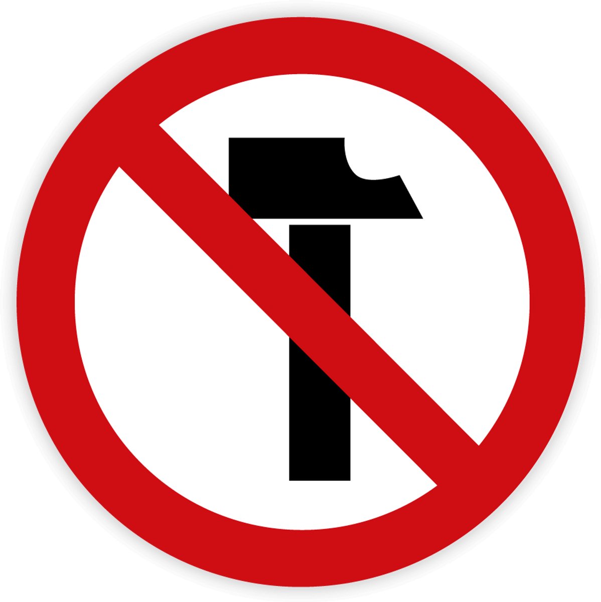 Simbol® - Stickers Hamer verboden - Verboden voor hamers - Formaat ø 15 cm.