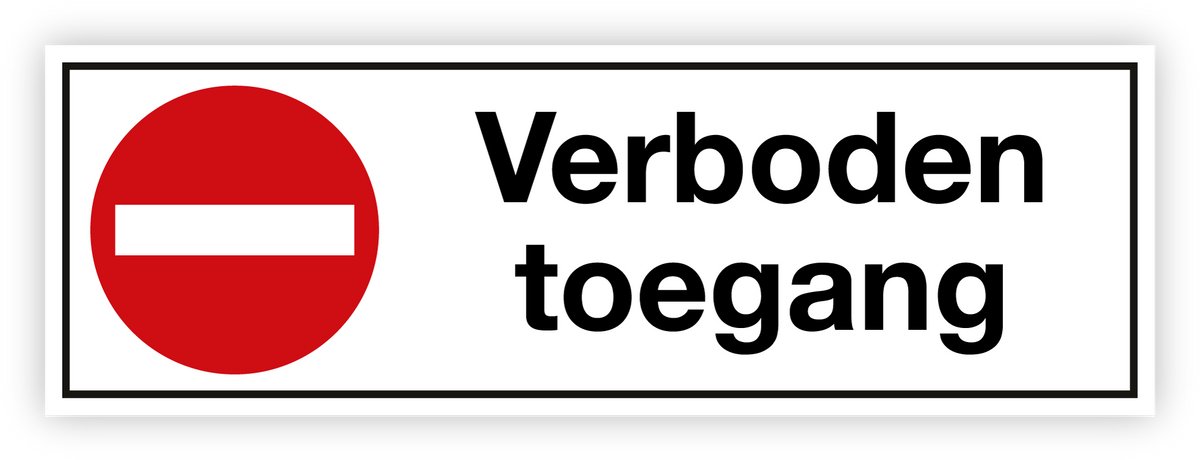 Simbol® - Stickers Verboden toegang - Formaat 10 x 30 cm.