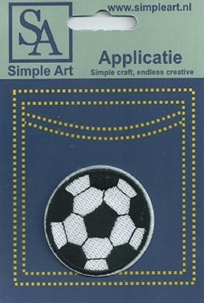 Opstrijk applicaties / Strijk Patch Set / Voetbal /Formaat: 5,0 x 5,0 cm