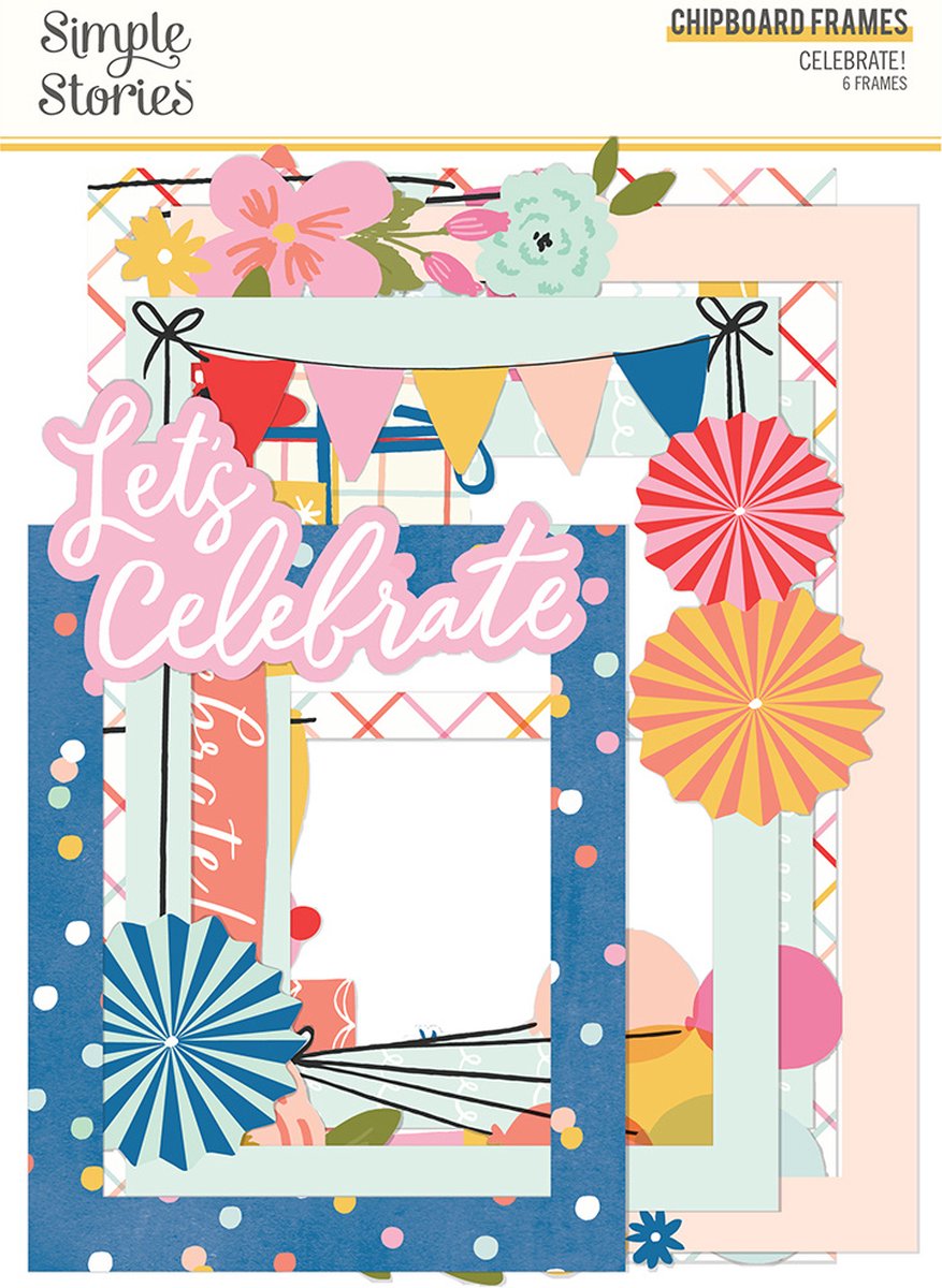 Simple Stories - Celebrate! - Chipboard Frames - 6pcs (17421)