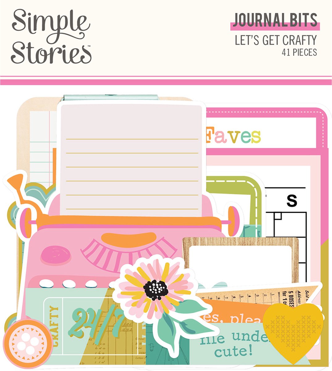 Simple Stories - Lets Get Crafty - Journal Bits - 41 pcs (17218)