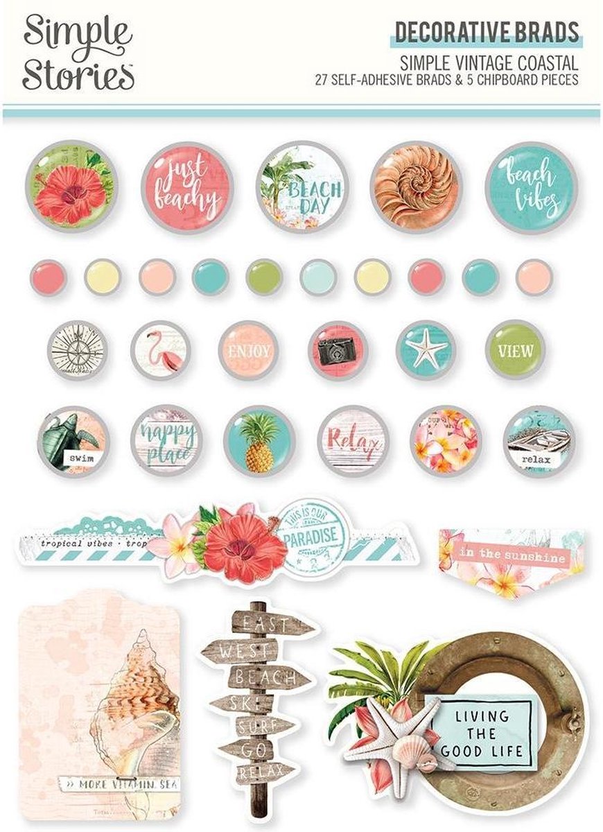   Simple Vintage Coastal Layered Stickers (12732)