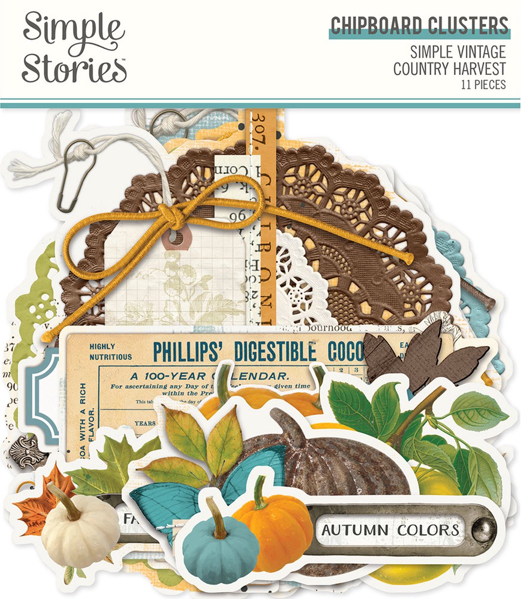 Simple Stories Simple Vintage Country Harvest Chipboard Clusters (16325)