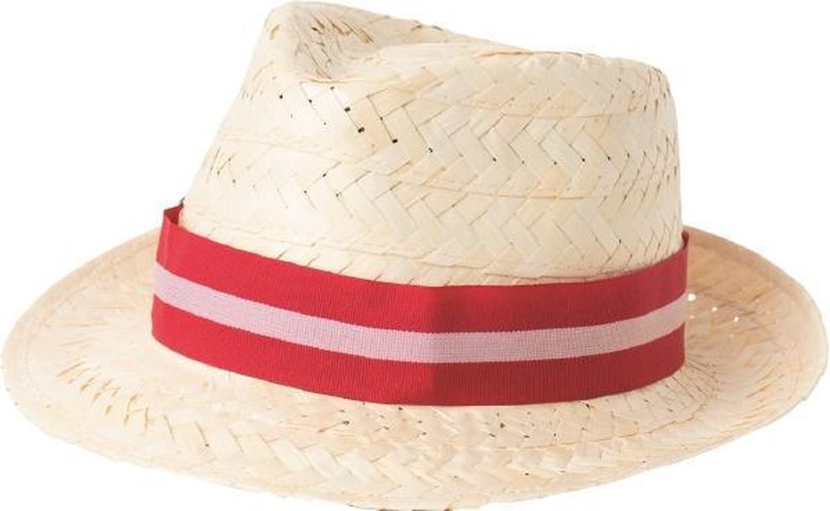 Siretessile Strohoed Dames Beige/rood One-size