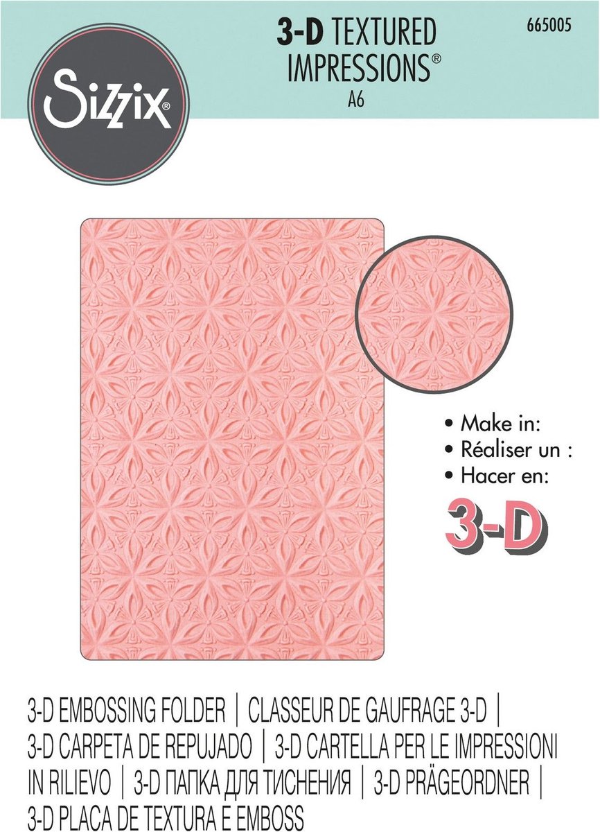 Sizzix 3D Embossing Folder - Textured Impressions - Geometric flowers