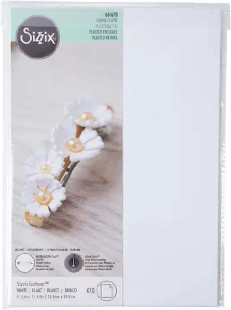 Sizzix Surfacez Shrink Plastic White 10pieces A4