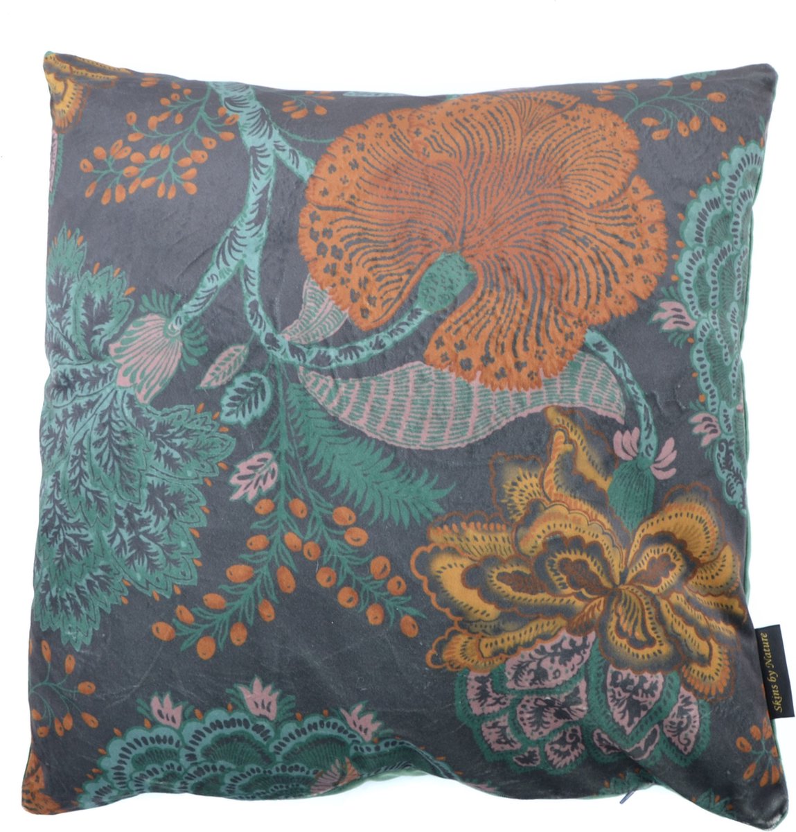 Skinsbynature luxe sierkussen Amal forest grote bloemen planten groen 45 x 45 cm