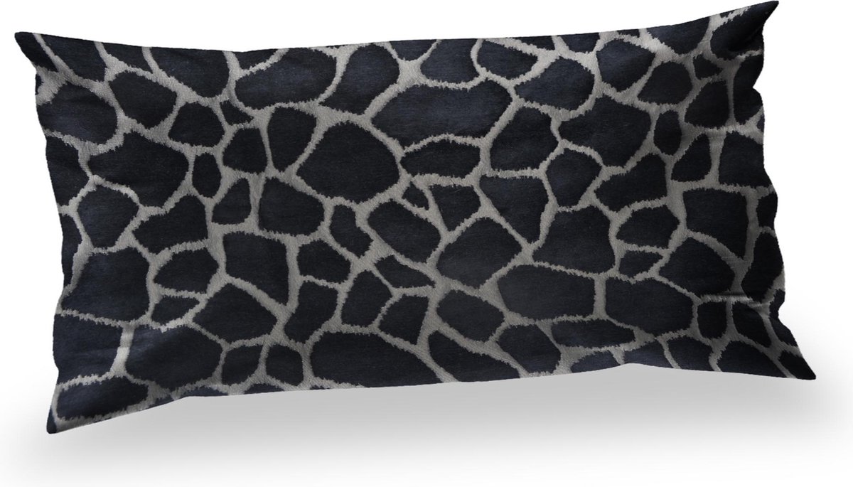 Skinsbynature luxe sierkussen Woonkussen Kenia Giraffe huid, zilver, zwart, ingeweven, velvet kussen. 50 x 30 cm. Safari, dierenprint, tijger, olifant, giraffer, panter kussen