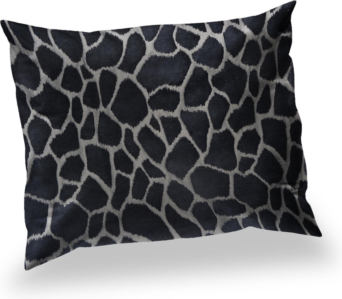 Skinsbynature luxe sierkussen Woonkussen Kenia Giraffe huid, zilver, zwart, ingeweven, velvet kussen. 50 x 35 cm. Safari, dierenprint, tijger, olifant, giraffer, panter kussen