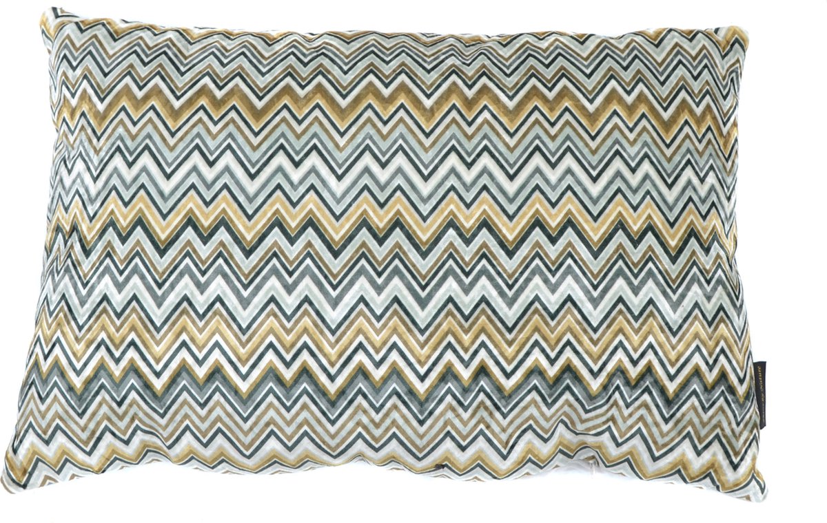 Skinsbynature luxe sierkussen velvet big zigzag platinum 35 x 50 cm